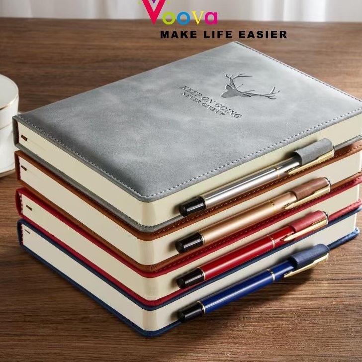 

Super VOOVA Notebook Kulit A5Buku Agenda KerjaMeeting Planner NoteBookNotepad Diary Binder Cover KulitBuku Tulis