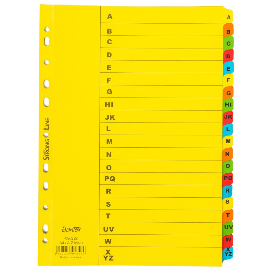 

murah Bantex Divider Pembatas Binder A4 2 Lembar Index Alphabet