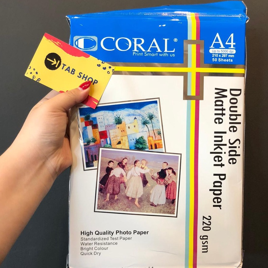 

Bonuskan TAB SHOP CORAL DOUBLE SIDE MATTE INKJET PAPER 22 GSM A4 5 LEMBAR KES SERTIFIKAT DOFF 2 SISI A4 22 GSM