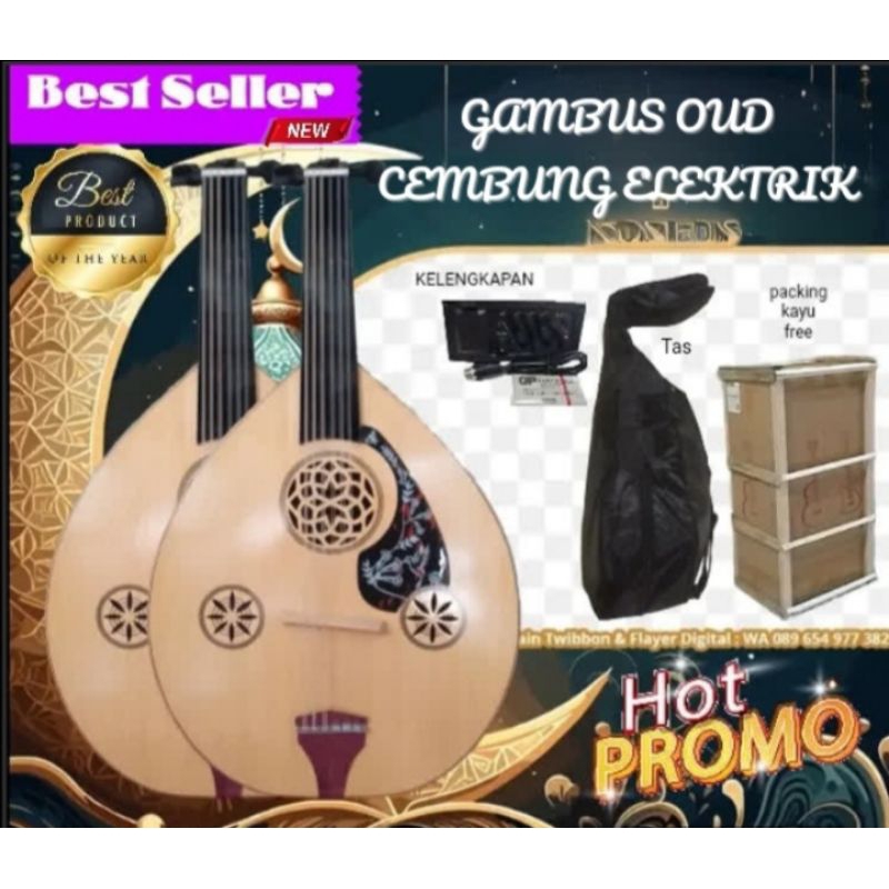 gambus oud akustik elektrik siap pentas terbaru