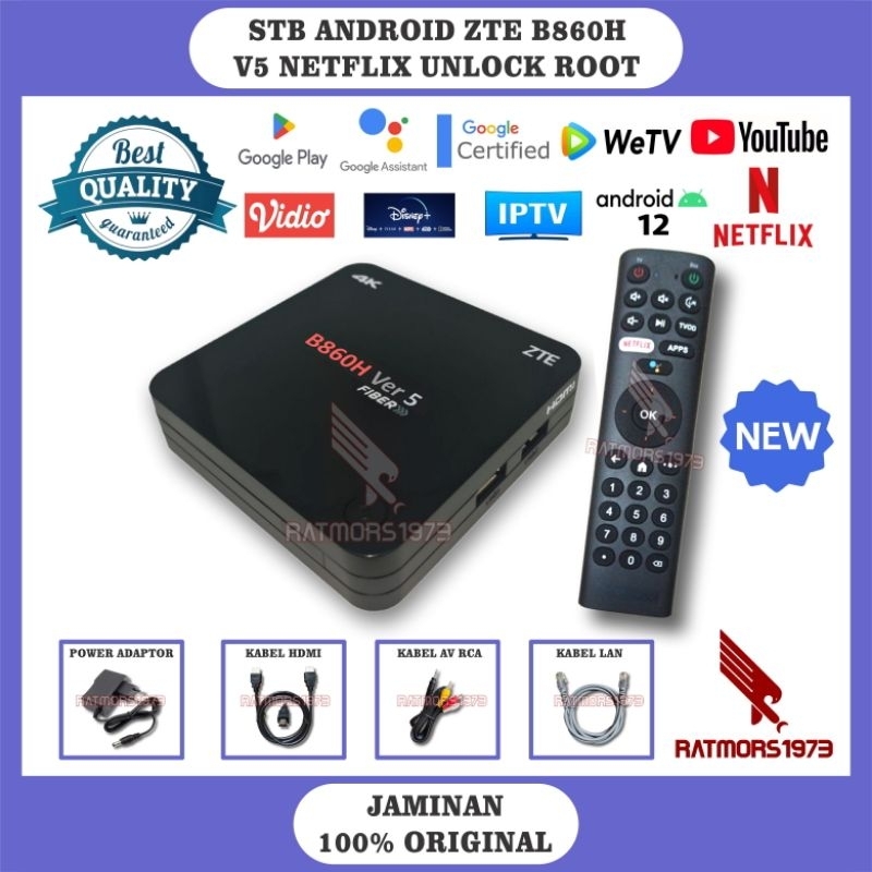STB Android Smart TV Box B86OH V5 4K Hybrid OS 12 UPDATE ATV TERBARU Unlock Root Plug and Play