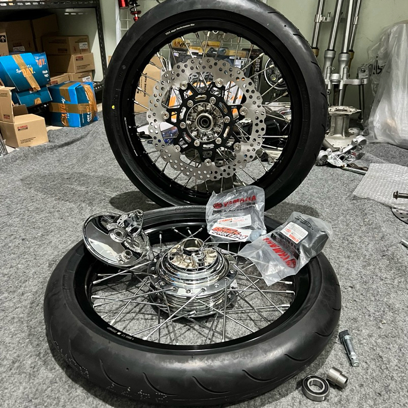 velg pelek set paket velg set crom /krom pnp cb gl mp tiger tromole depan klx dtracker belakang rx k