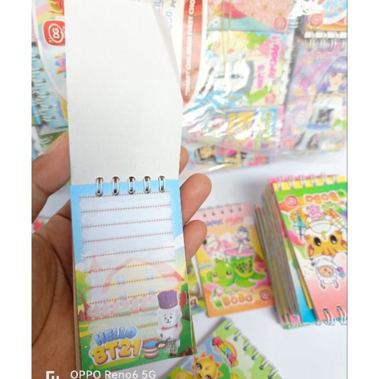 

Potongan 2pcs buku memo spiral anak 6x9cm