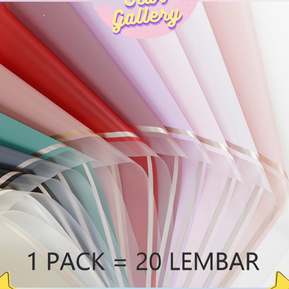 

Paket Ekonomis 1 PACK 2 LEMBAR Kertas Bunga Buket Transparan List Gold Flower Wrapping Kertas Flower Wrapping Paper KB613