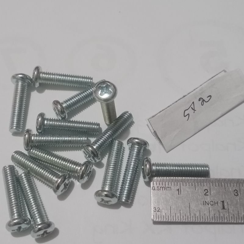 (30 pcs) Baut JP tanpa Mur ukuran M5x20  diameter baut M5/baut drat 8 panjang baut 2cm kepala bulat 