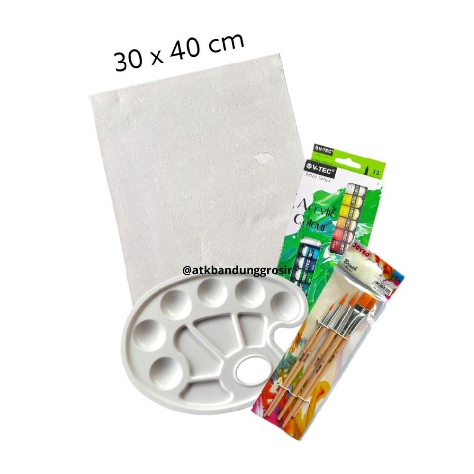 

Super Murah Paket Melukis Lengkap Set 4 in 1 Variasi Jumbo Set Kanvas 3x4 Kuas Palet Cat Acrylic Set SHABG