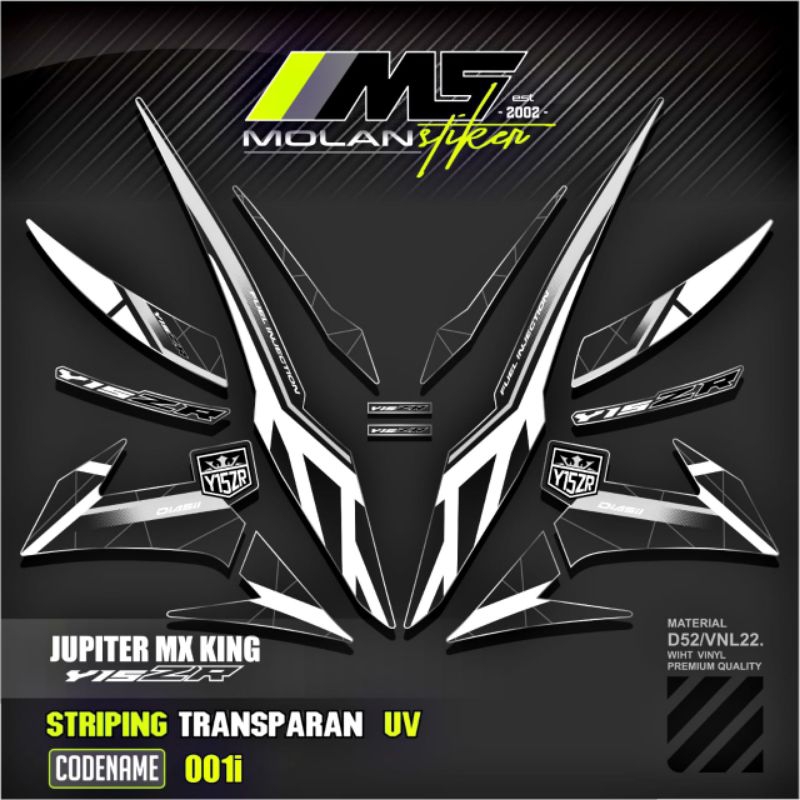 Decal Sticker Striping Variasi Transparan Uv Mx King 150 Yamaha Jupiter Mx King 150 Y15ZR Y16ZR SNIP
