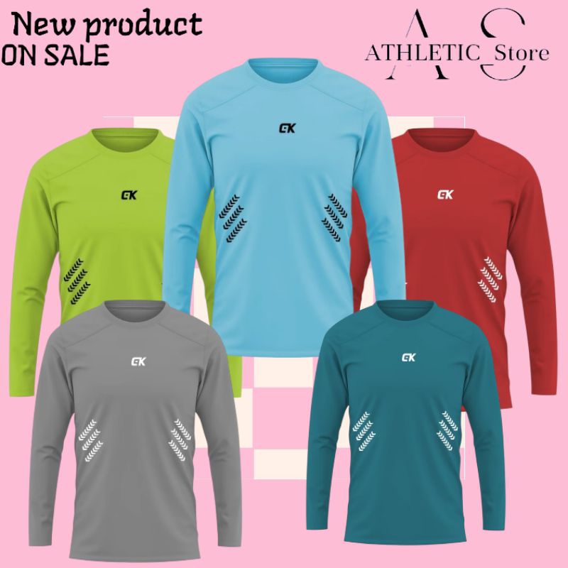 MOTIF JERSEY LENGAN PANJANG KAOS OLAHRAGA TRAINING GYM RUNNING SEPEDA LARI BADMINTON FUTSAL VOLLY SE