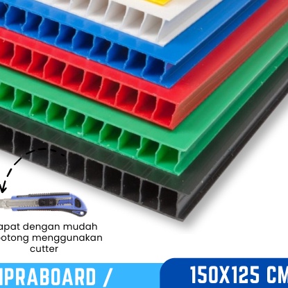 

Kilat Kilat Impraboard PP Corrugated Infraboard Tebal 2mm Ukuran 15x125 cm