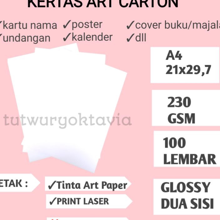 

KP8 Kes art carton 23 gsm A4 isi 1 lembar