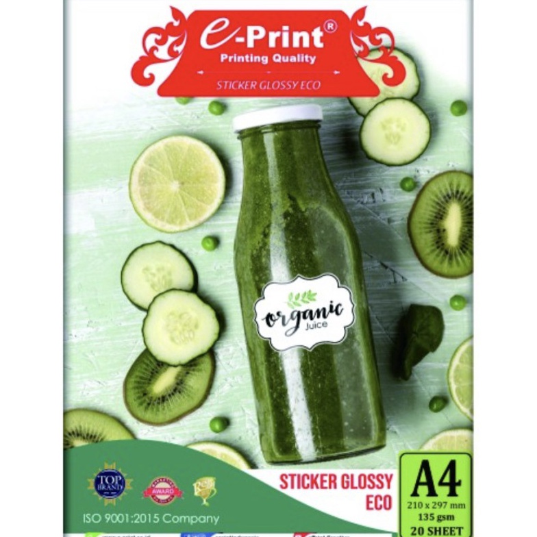 

Murah Eprint Glossy sticker photo paper A4 ECO stiker tidak luntur