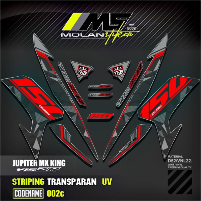 Decal Sticker Striping Variasi Transparan Uv Mx King 150 Yamaha Jupiter Mx King 150 Y15ZR Y16ZR SNIP