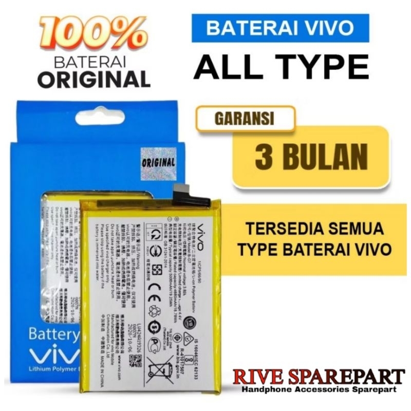 BATERAI BATRAI BATRE BATTERY VIVO Y3 Y12 Y12i Y15 2019 Y17 2019 Z1 Pro Y20 Y20S Y20i Y12S Y33S Y21 Y