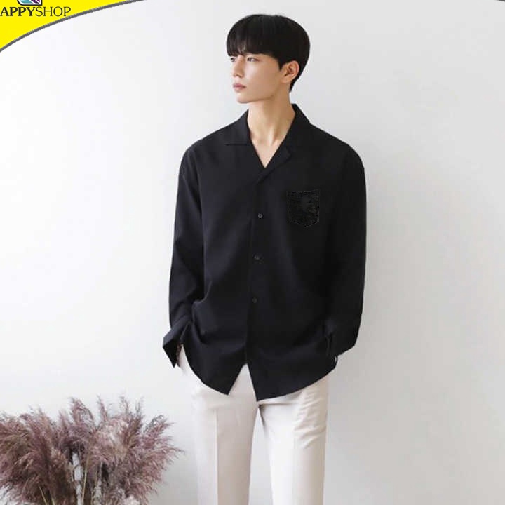 SPESIAL Kemeja Panjang Oversize Open Collar Ala Korea Kemeja Panjang Basic Color Unisex Korean Style