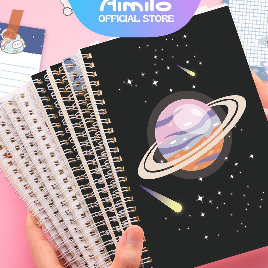 

HJ6 Aimilo Notebook A5 1 4 Pcs Buku Diary Aesthetic Buku Jurnal Aesthetic Sekolah 6 Lembar