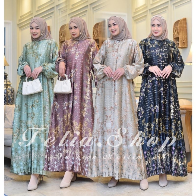 GAMIS AZZARAH BAHAN SILK PREMIUM MOTIF TERBARU