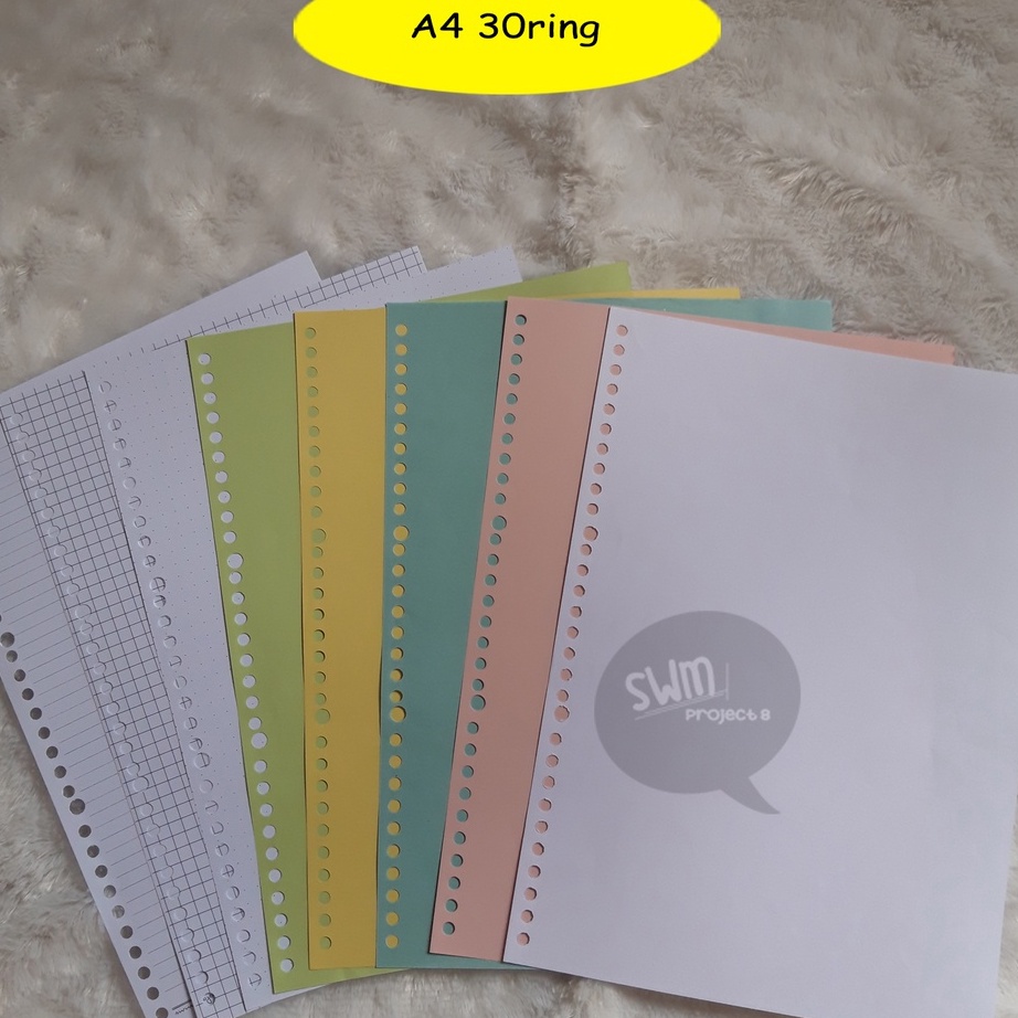FG2 A4 3ring  isi binder refill loose leaf kes file filler color warna polos bergaris kotak titik