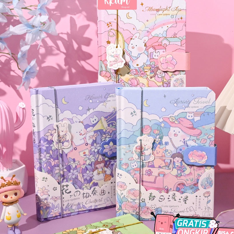 

KF7 Notebook rabbit cute Buku tulis karakter lucu Buku catatan jurnal diary