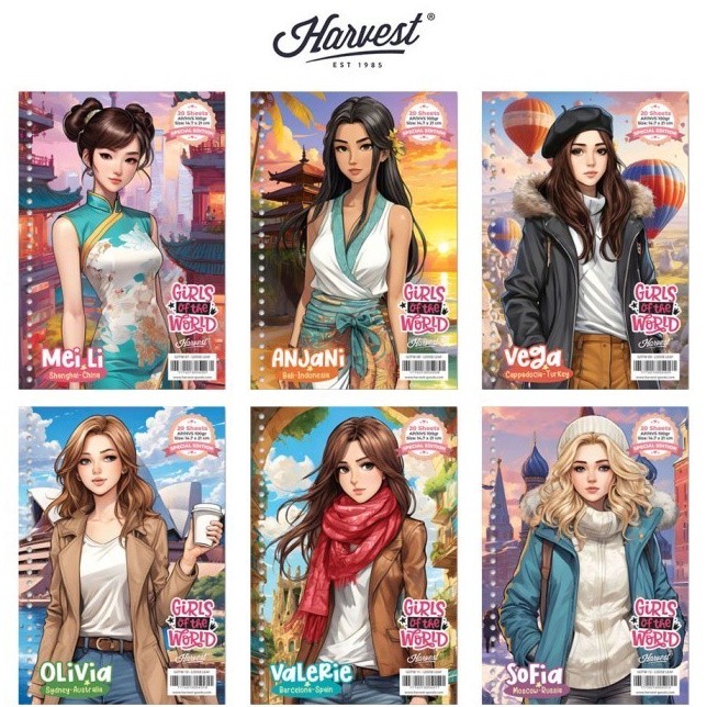 

Super Loose Leaf Kes Binder Harvest A5 Girls of The World 2 isi 6