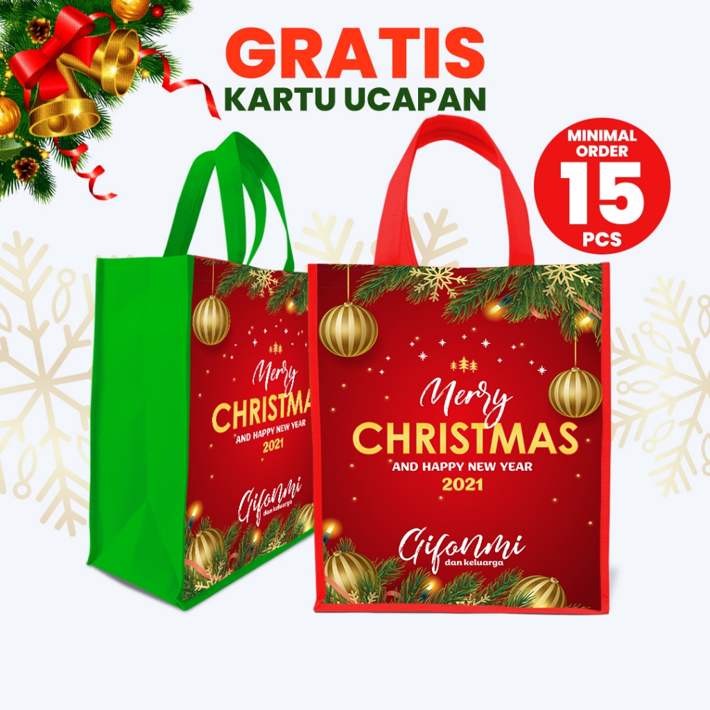 

Tas Natal Custom / Tas Souvenir / Goodie Bag Natal - Free Desain - New Desain 2023