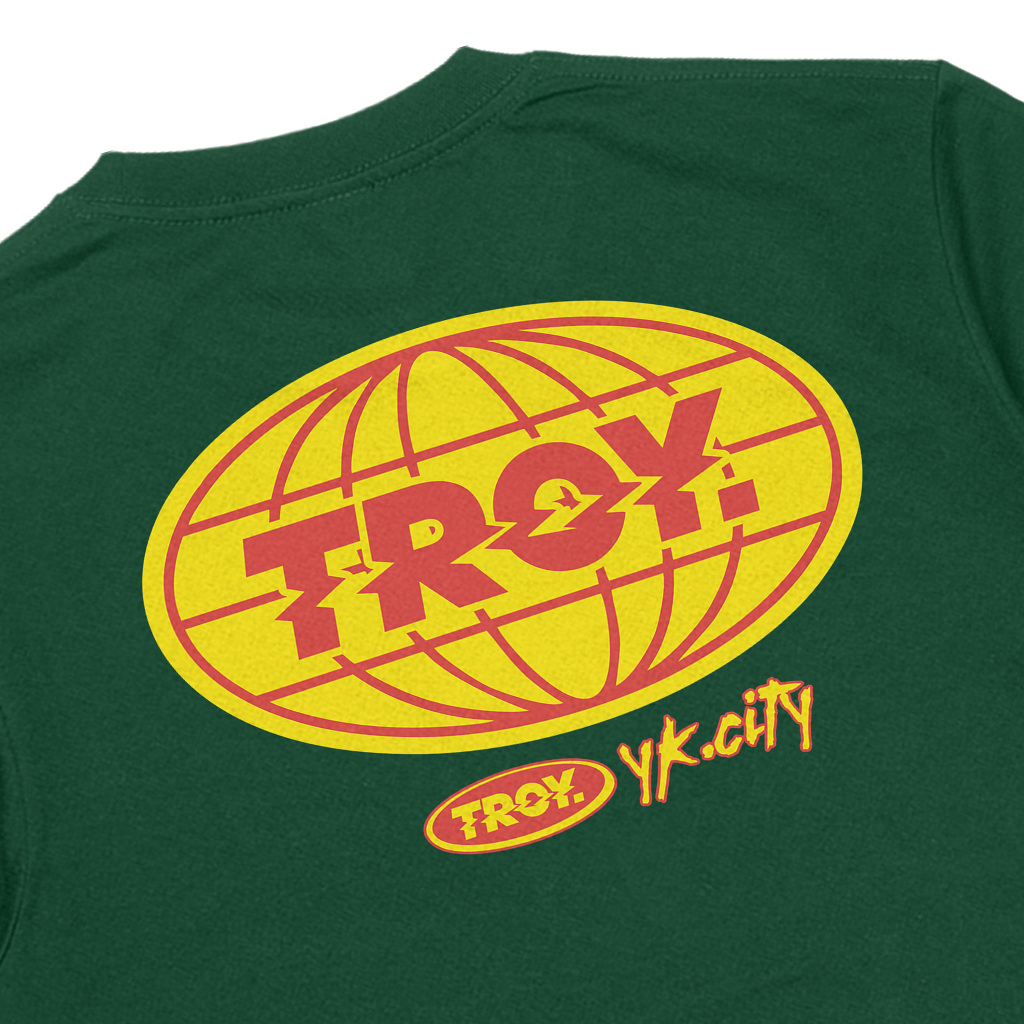 Troy Company Tshirt Forest Green Globe - Kaos Lengan Panjang Kaos Hijau MTD 2785