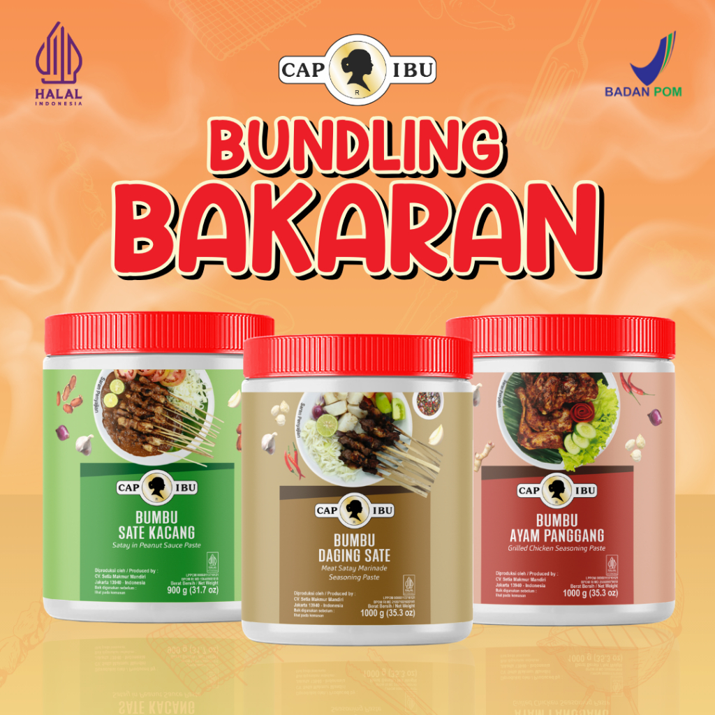 

BUNDLING BAKARAN POT CAP IBU Bumbu Sate Kacang Bumbu Daging Sate Bumbu Ayam Panggang