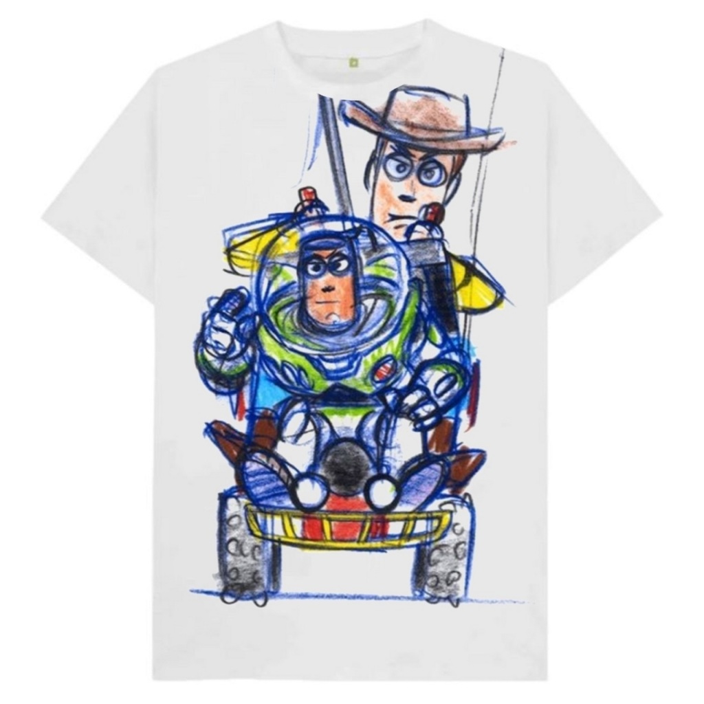 Zara Kaos Oversize Wanita Toy Story Putih Tshirt Baju Atasan Wanita Kekinian Jumbo Katun 24s