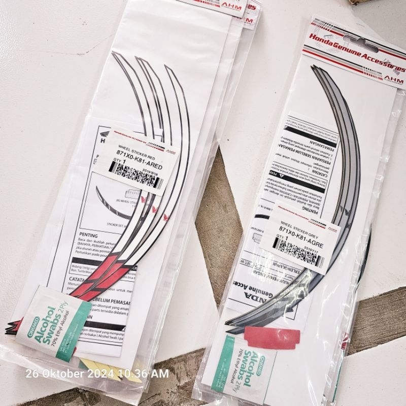 Stiker Velg Beat Fi Esp set. 871X0-K81-ARED/AGREE