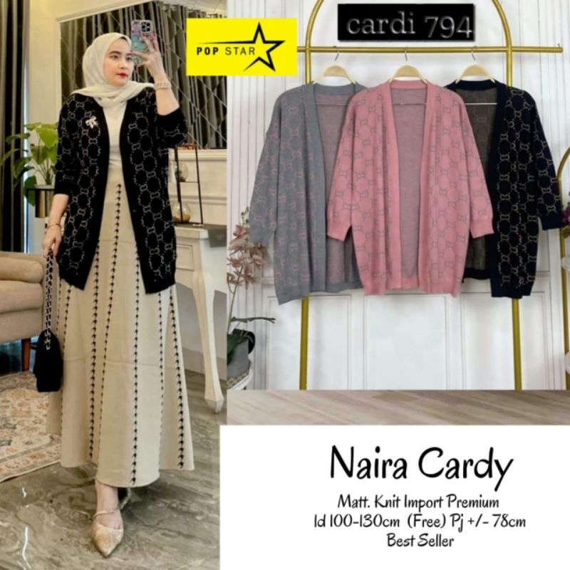 CARDIGAN WANITA JUMBO/NAIRA/CARDIGAN WANITA KNIT IMPORT JUMBO LD 130 CM FIT XXXL