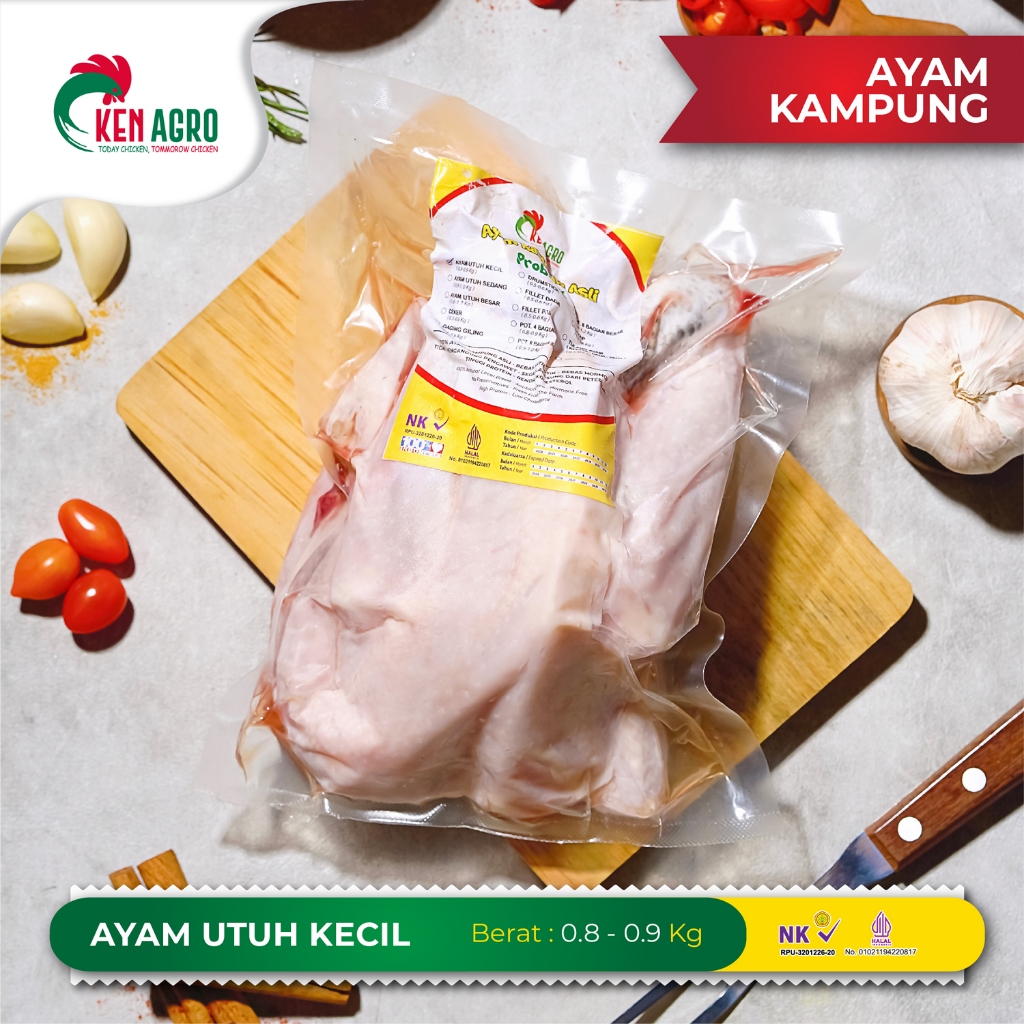 

Ken Agro Ayam Kampung Probiotik Utuh Kecil S 0.8-0.9 kg Frozen