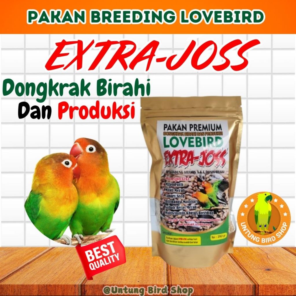 Pakan Extra Joss Lovebird. Pakan Ternak Lovebird. Pakan Lovebird Agar Cepat Bertelur. Pakan Premium
