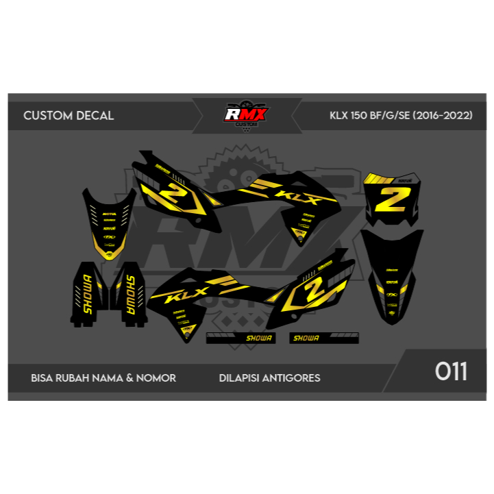 DECAL STICKER KLX BF (011) DEKAL STIKER KLX 150 G/SE/EXTREME/NEW FULLBODY 2016 2017 2018 2019 2020 2