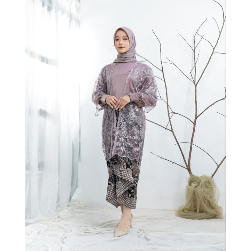 Hana One set Outer Tille Juwita  Brokat Kondangan Cardigan Tille bySC