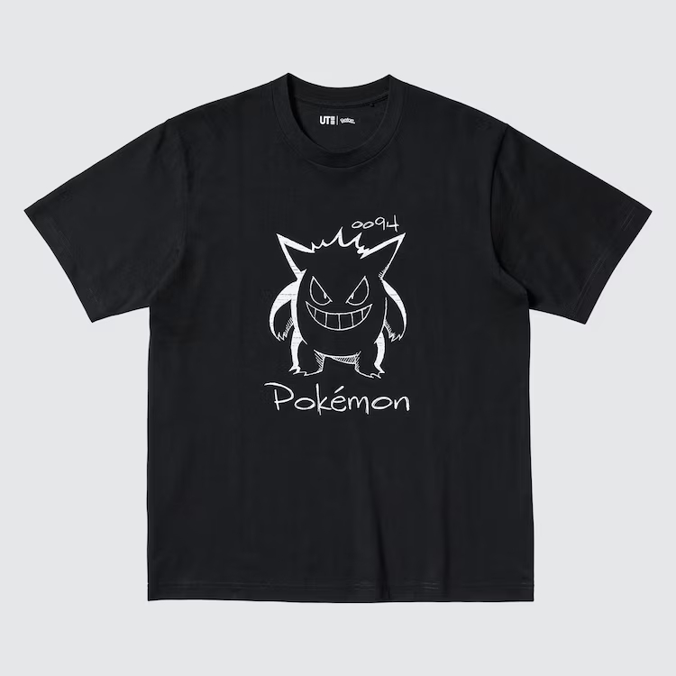 Uniqlo UT X Pokemon Gengar Black Tee T-Shirt Kaos Hitam Anime Japan Jepang