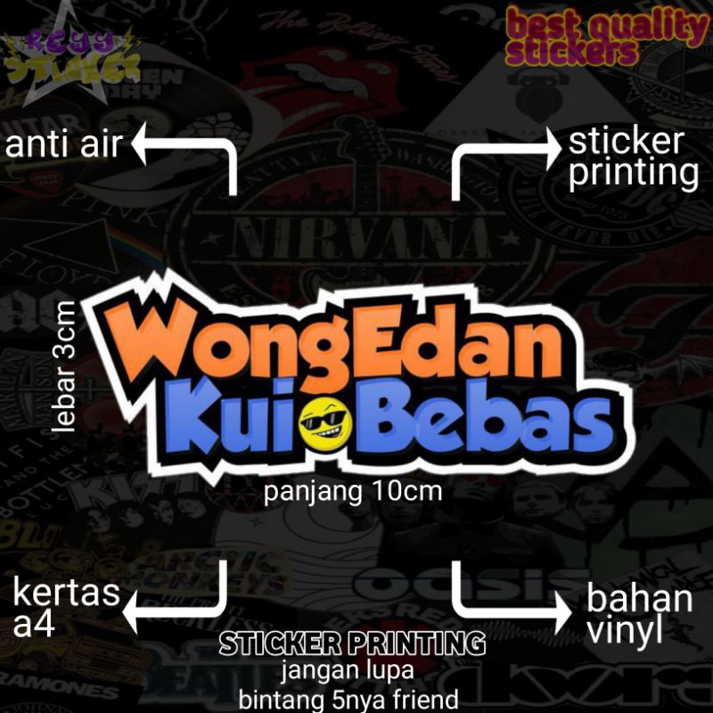 STICKER PRINTING ANTI AIR WONG EDAN KUI BEBAS