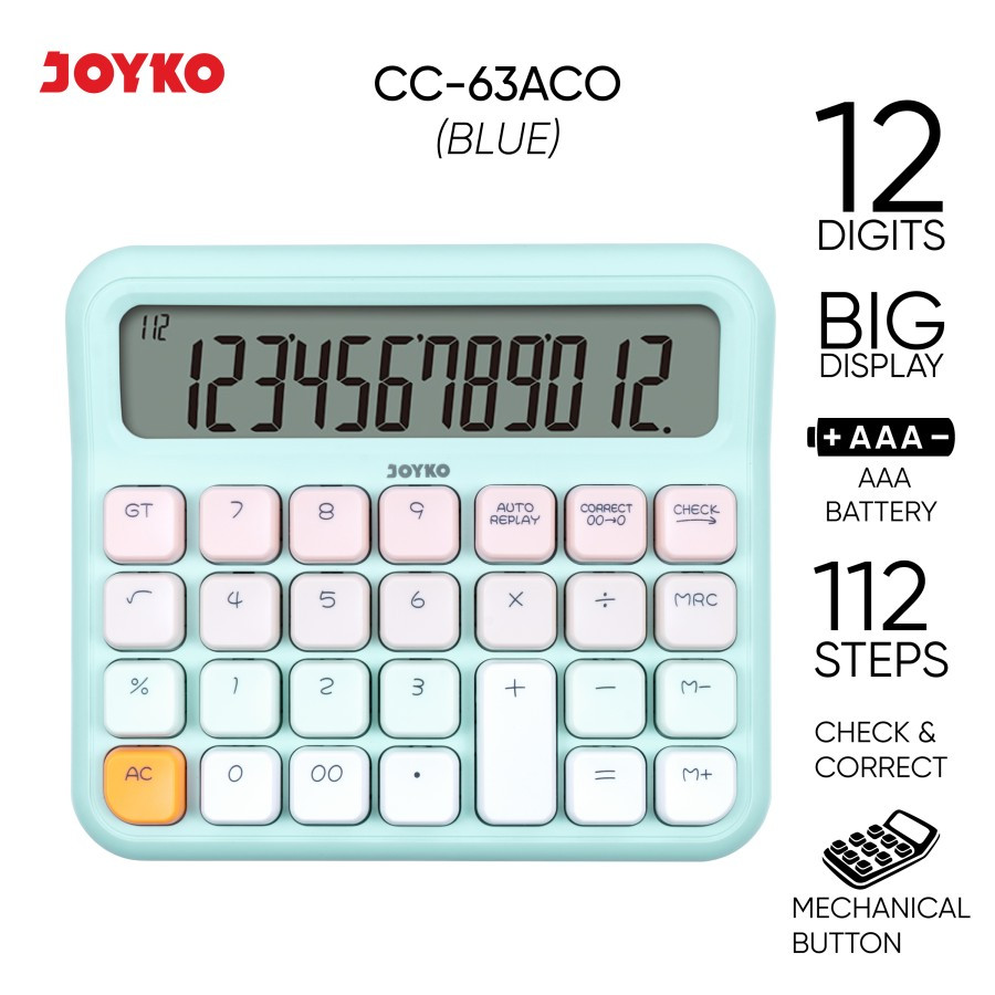 

Kalkulator Joyko CC-63ACO 12 Digits Check & Correct