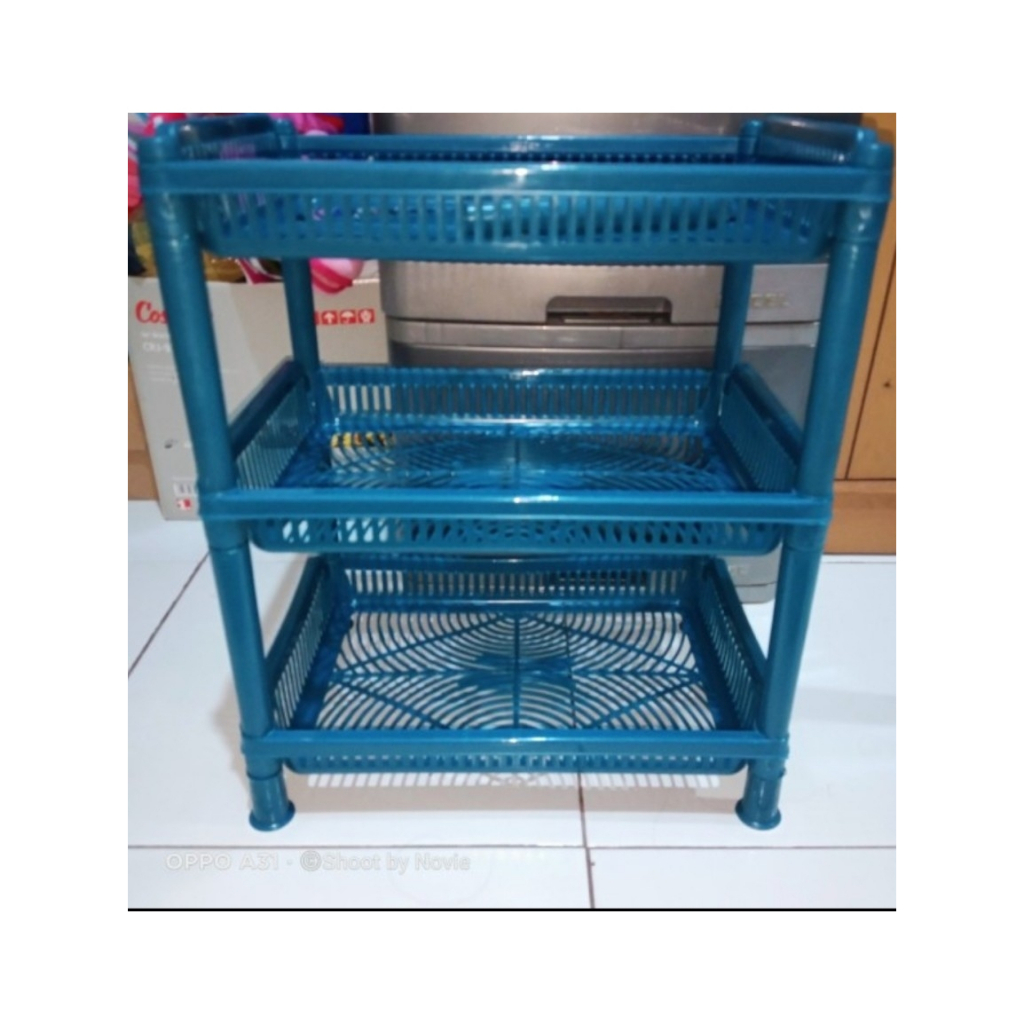 RAK PLASTIK JUMBO/ RAK SUSUN BESAR/ RAK SUSUN 3 SERBAGUNA/ KERANJANG SUSUN 3 BESAR/ RAK BUMBU DAPUR