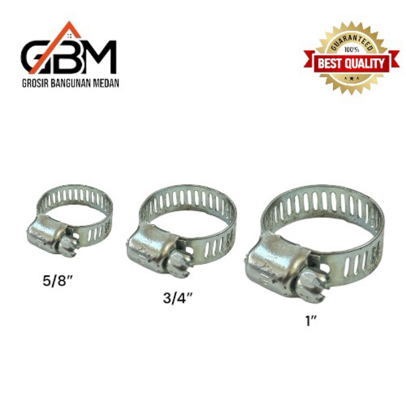 KLEM SELANG BESI / KLEMAN SELANG / KLEM PIPA GAS 5/8” 3/4” 1”