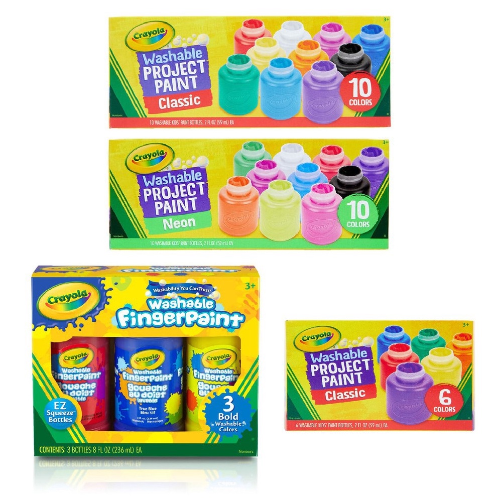 

KODE I29H Crayola Washable Fingerpaint Finger Kids Paint Classic Colors Color 3 6 1
