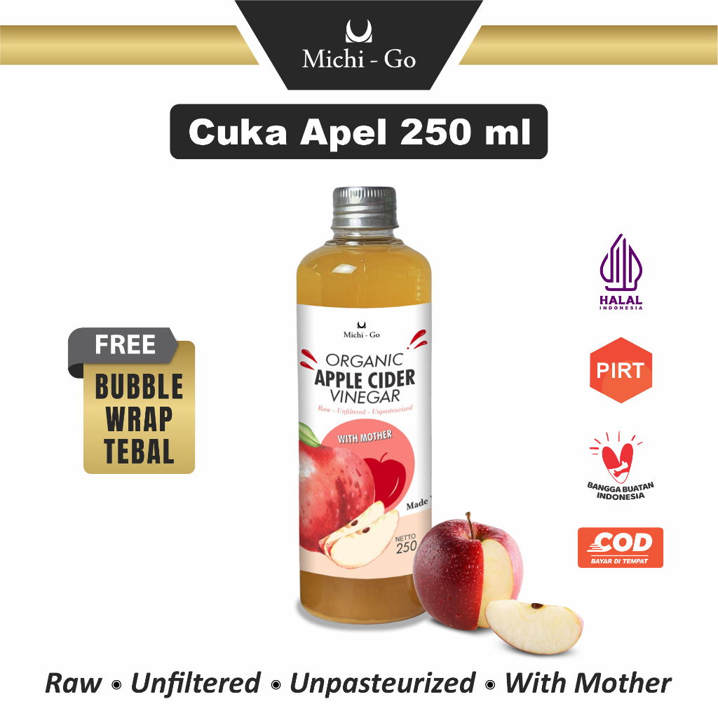 

Michigo Cuka Apel Organic Premium / Apple Cider Vinegar with the Mother 250ML