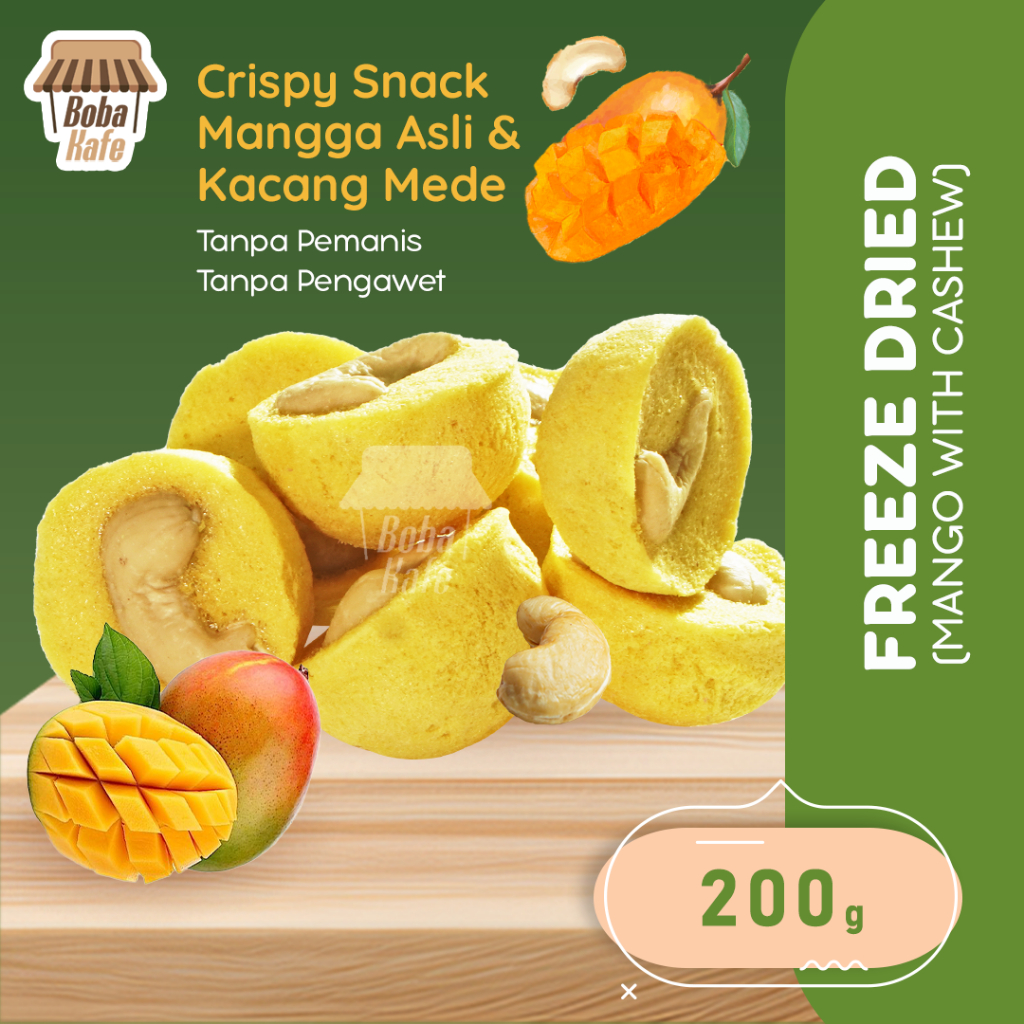 

FREEZE DRIED MANGO CASHEW – BUAH MANGGA ASLI & KACANG MEDE ASLI