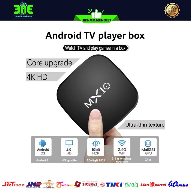 MX10 Box Android TV Box Smart TV Set Top Box Digital Android 4K Ultra HD Wifi HDMI USB AV Port RAM 2