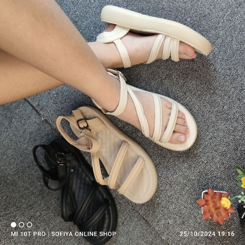 [BISA COD] SOFIYA ORI 2220 10 SANDAL WANITA IMPORT / SENDAL WEDGES TALI BELAKANG/ SANDAL WEDGE SLINK