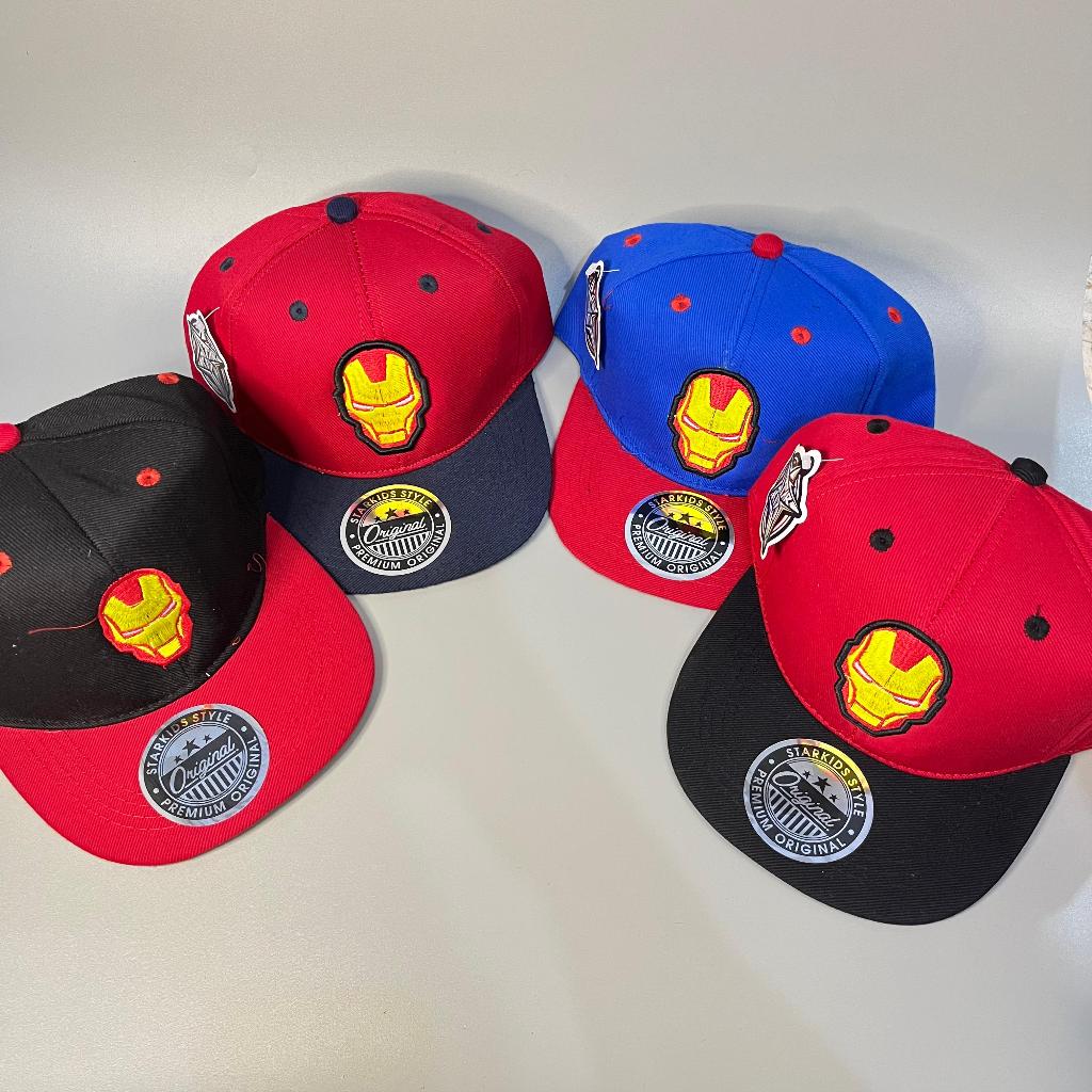 Topi anak hip hop / topi snapback anak bordir / topi HH anak laki-laki motif IRONMAN