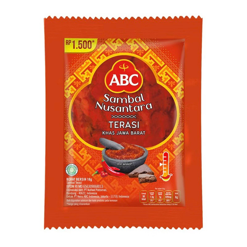 

sambal terasi abc 1 renteng 10sachet