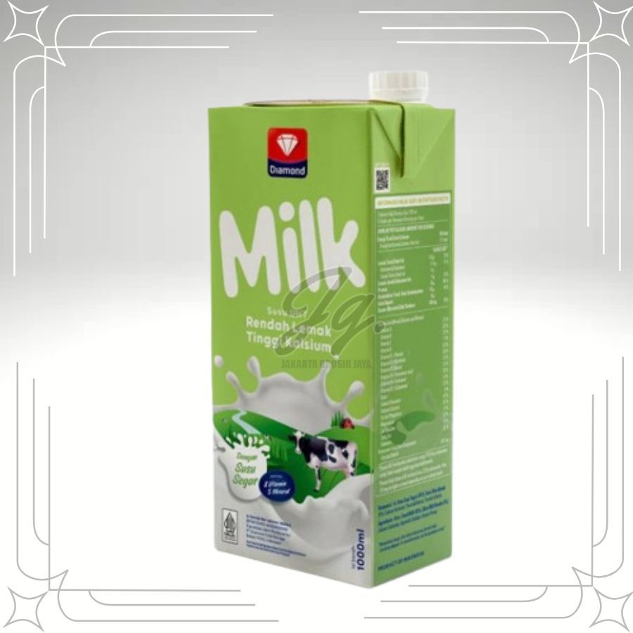 

Diamond UHT Milk Low Fat 1 KARTON 12 liter, Susu UHT Rendah Lemak 1ctn