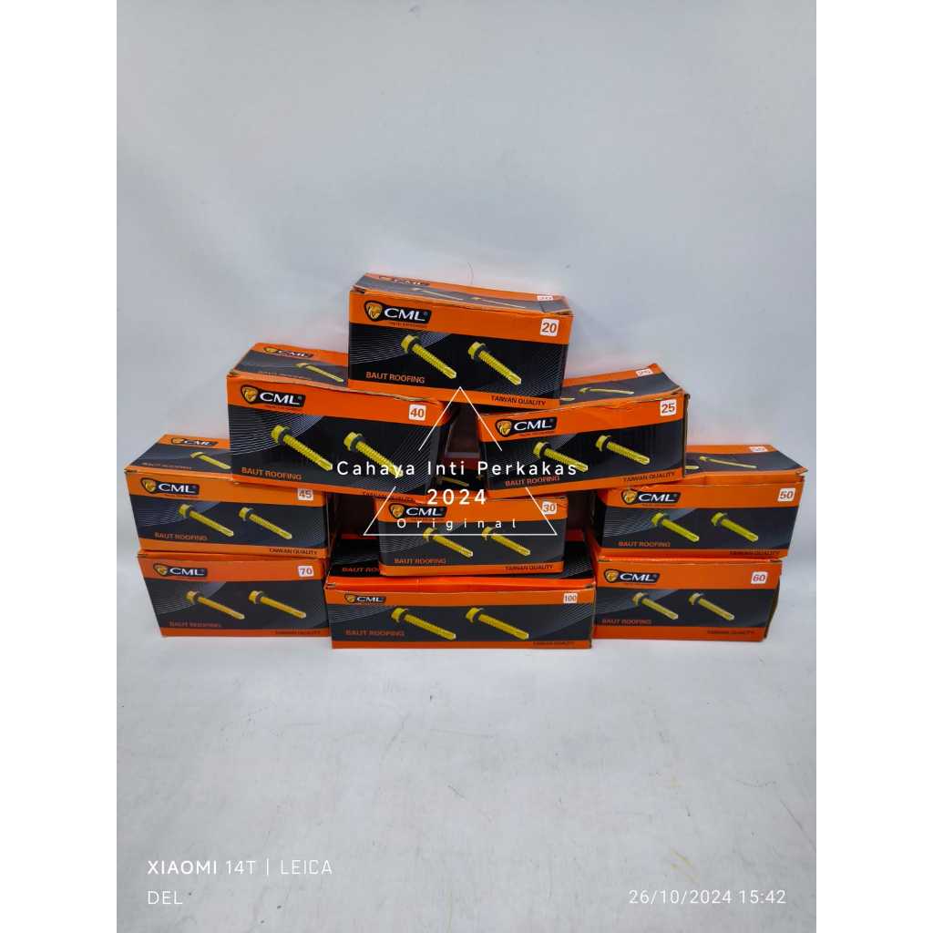 Camel Baut Roofing CML Skrup Mur Baja Ringan Per Kotak 12 x 20 25 30 40 45 50 60 70 100 mm 2cm 2.5cm