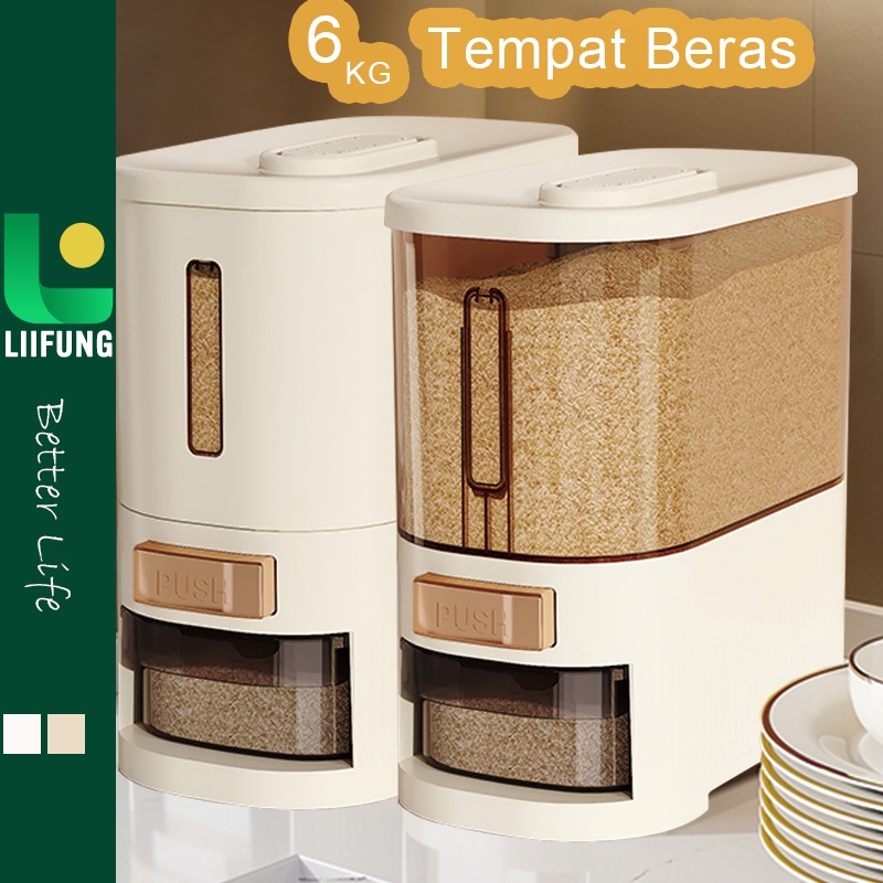 Rice Dispenser / Wadah Tempat Beras Aesthetic Mewah Plastik / Tempat Beras Estetik / Dispenser Beras