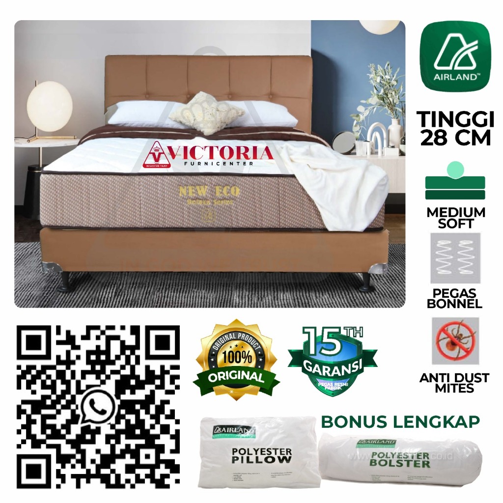 Airland  New Eco  Kasur Saja Only  120 x 200  120x200  Matras Mattress Spring Bed Springbed Termurah
