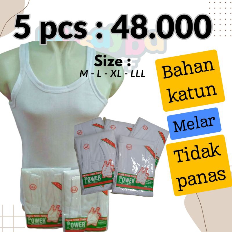 5 PCS SINGLET PRIA - KAOS DALAM LAKI LAKI - SINGLET COWOK DEWASA